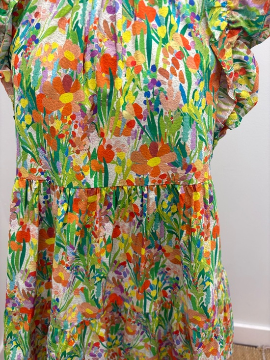 THML Multicolor Floral Tiered Dress with Ruffled Sleeves - Picture 2 of 2